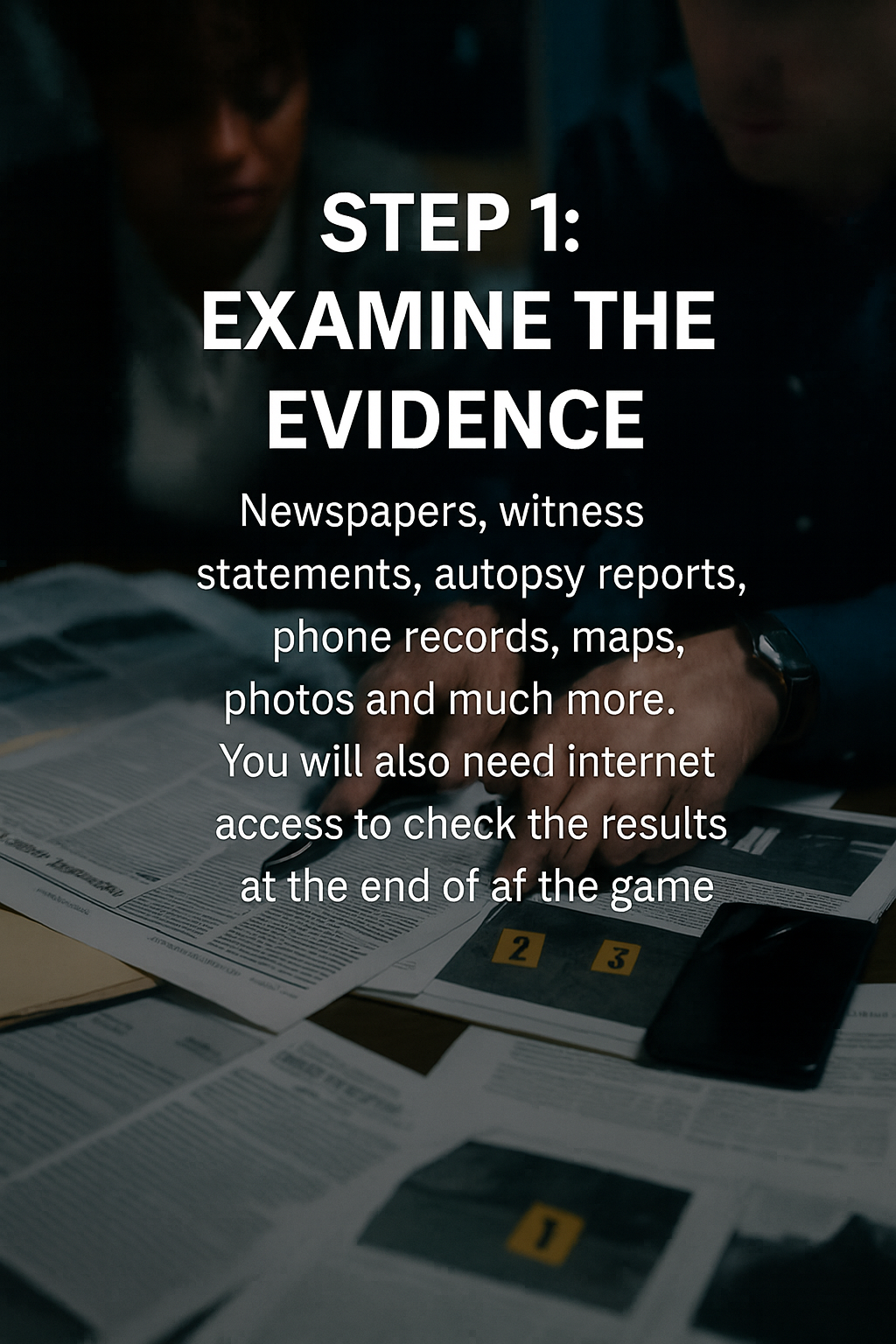 INVESTIGATION GAME - TODAY 3X1 - GET 3 REAL CASES